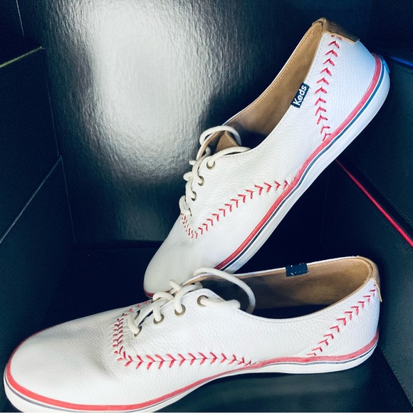Keds Champion Pennant Baseball Sneaker White Leather Women's Size 9 - Picture 4 of 7